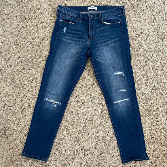 Banana Republic Denim - Banana Republic Womens Dark Wash Distressed Skinny Jeans , Blue SZ 30 (M/10)